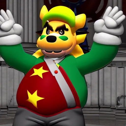 Prompt: bowser is elected president of the united states, 4k, realism