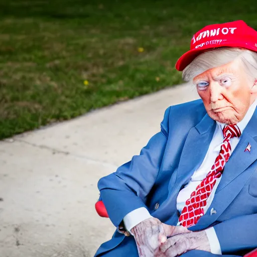 Image similar to dslr photo portrait still of 1 1 2 year old age 1 1 2 donald trump at age 1 1 2!!!, 8 5 mm f 1. 8