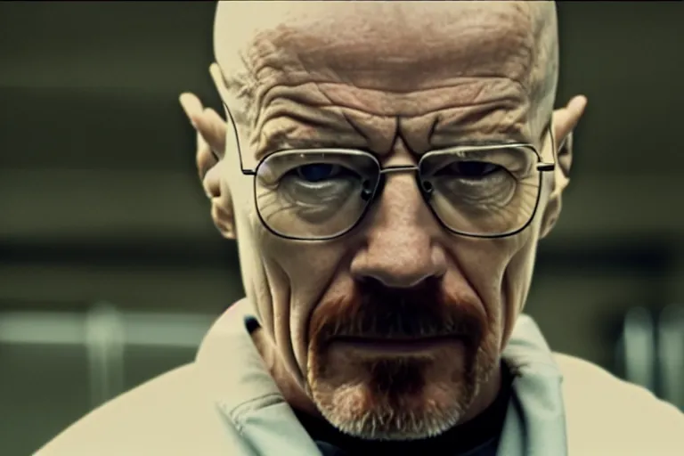 Prompt: film still of walter white as a rapper in straight outta compton movie 2 0 1 5, cinematic, movie frame, rule of thirds, 8 k