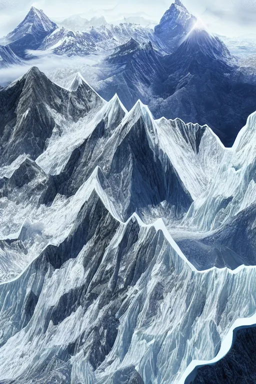 Prompt: The end of all existence in the universe, viewed from mount everest, digital artwork, 4k