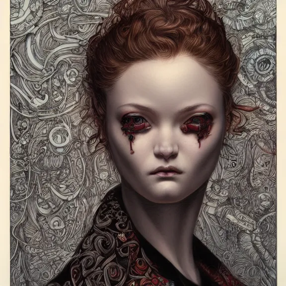 Image similar to a highly detailed portrait in the style of james jean and in the style of gerald brom.