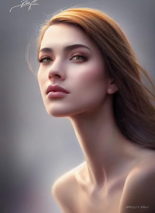 Image similar to photo of a gorgeous young woman in the style of stefan kostic, realistic, sharp focus, 8k high definition, insanely detailed, intricate, elegant, art by stanley lau and artgerm