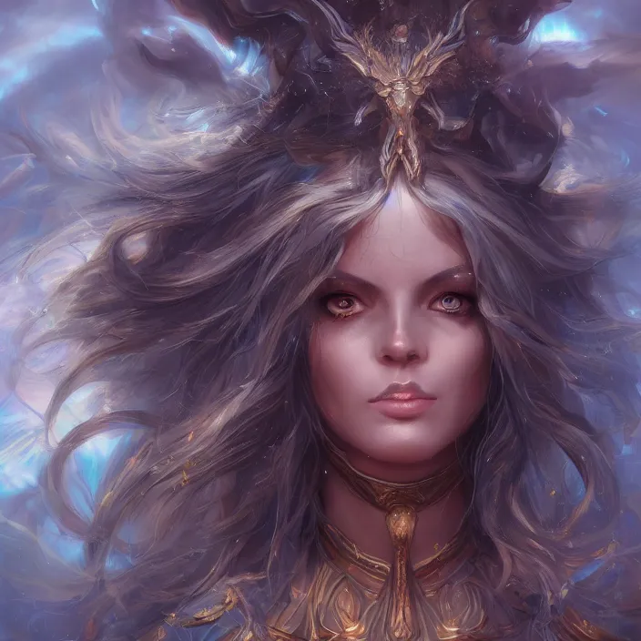 Image similar to highly detailed portrait of a beautiful celestial mage, dramatic light, artstation