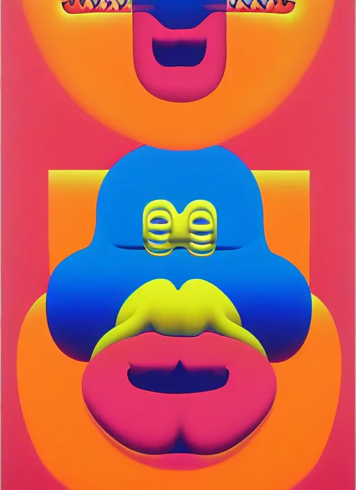 Image similar to men shows his grillz by shusei nagaoka, kaws, david rudnick, airbrush on canvas, pastell colours, cell shaded, 8 k,