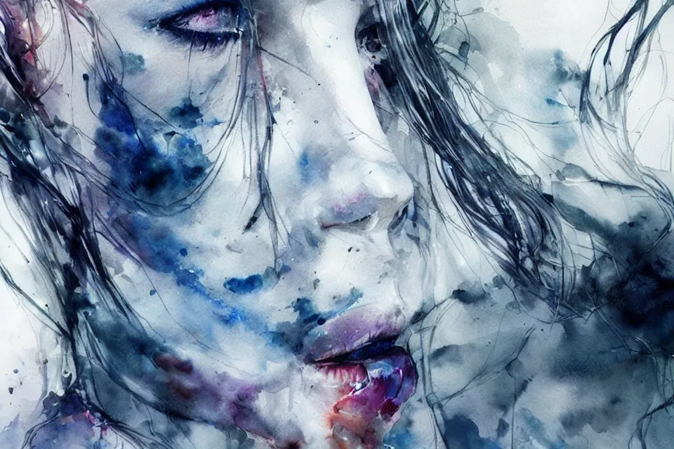 Prompt: concept art, trending on cgsociety and unreal engine, light effect, highly detailed, super wide angle, watercolor by Agnes Cecile