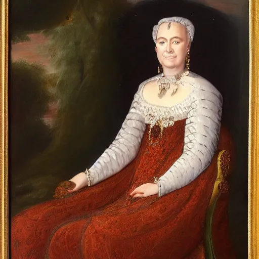 Image similar to portrait of nepoloma, duchess of nenetia. she is 5 5. in russian style