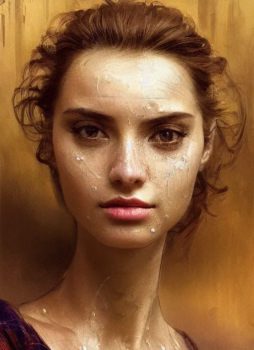 Image similar to a highly detailed photo of very intricate female face portrait, futurism, rococo cyber neon lighting, detailed futuristic fibonacci jewelry, profile posing, hyper photorealistic, trending in pinterest, cinematic, 4 k ultra hd, by denis villeneuve tom anders zorn hans dragan bibin thoma greg rutkowski ismail inceoglu illustrated sand storm alphonse mucha