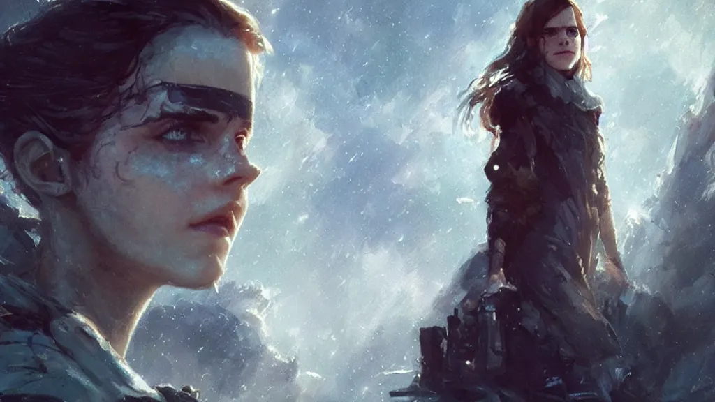 Image similar to A shot from the sci-fi movie starring emma watson by nuri iyem, james gurney, james jean, greg rutkowski, anato finnstark, perfect faces