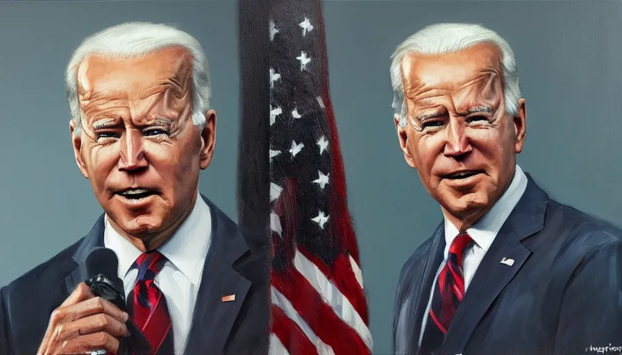 Image similar to oil painting of joe biden, hyperdetailed, artstation, cgsociety, 8 k