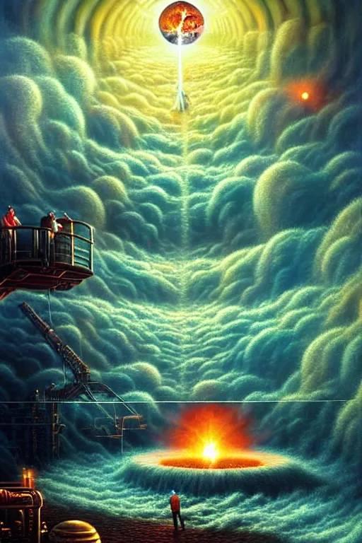 Prompt: a photorealistic detailed cinematic image of a man on his deathbed, life flashing before his eyes, early memories, portal to the afterlife. met by friends and family, overjoyed, emotional by pinterest, david a. hardy, kinkade, lisa frank, wpa, public works mural, socialist