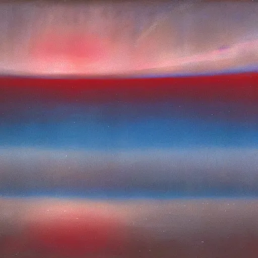 Image similar to the epic abstract painting'blue arctic void with black and red aurora borealis ', by caspar david friedrich!!!, by rothko!!!, stunning masterpiece, trending on artstation