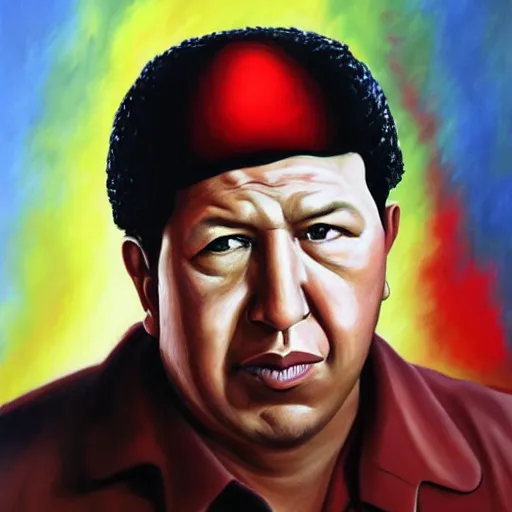 Image similar to an ultra - realistic portrait painting of hugo chavez in the style of alex ross. 4 k. ultra - realistic. highly detailed. epic lighting.