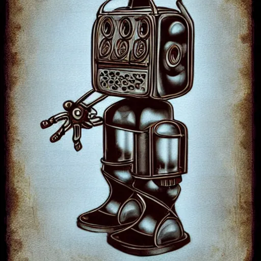 Image similar to portraits of an retro futuristic steampunk robot maid