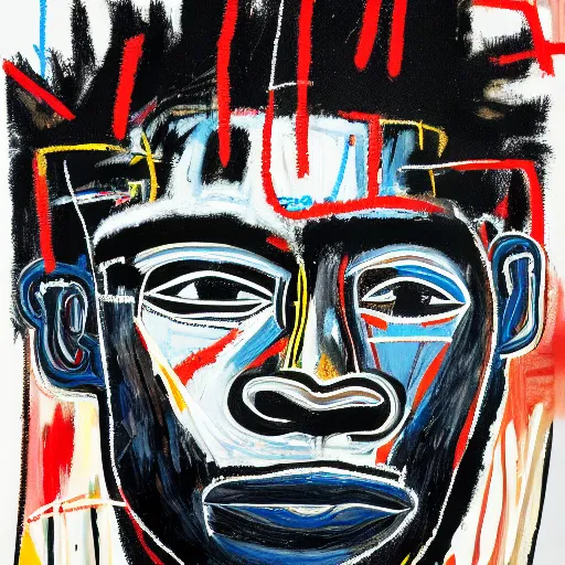 Image similar to A extremely highly detailed majestic hi-res beautiful immaculate head and shoulders painting of a strong black african man by Jean-Michel Basquiat, 8k, high textures, hyper sharp, insanely detailed and intricate, super detailed, 4k HDR high quality