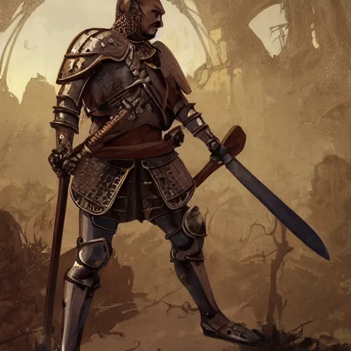 Image similar to medieval warrior skeleton with an ax in his hand and a round shield, D&D character, highly detailed, digital fantasy character, painted portrait, artstation, concept art, hard focus, illustration, art by artgerm and greg rutkowski and Alphonse Mucha and Craig Mullins, James Jean, Andrey Ryabovichev, Mark Simonetti and Peter Morbacher