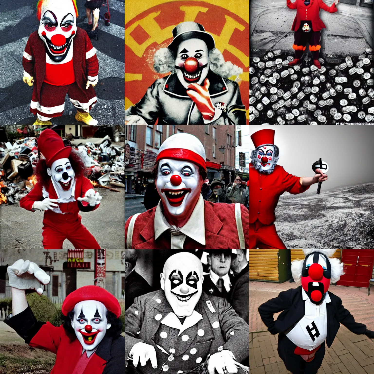 Prompt: nazi hassid clown siting near a pile of coke