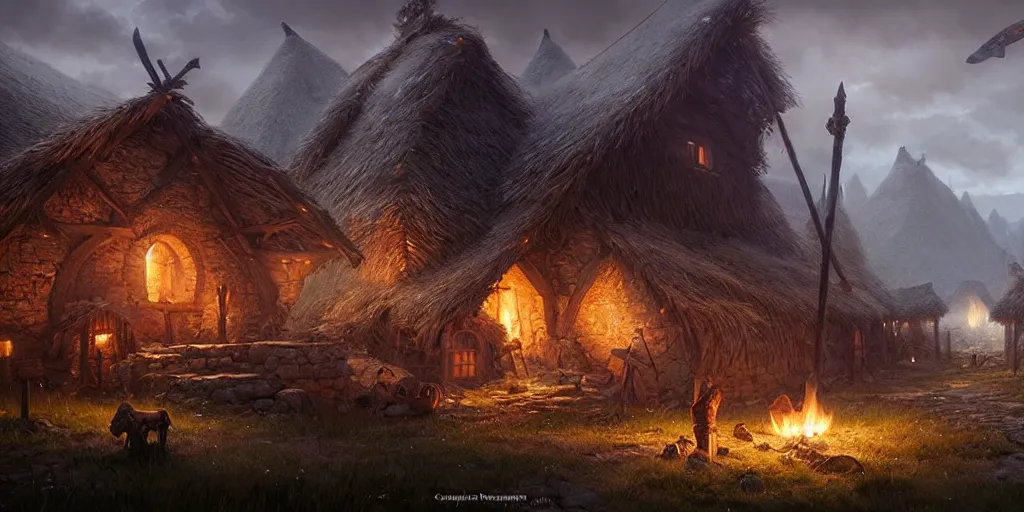 Image similar to beautiful viking village, digital art, landscape, fantasy art, octane render, ureal engine, high detail, very realistic, by greg rutkowski. by james gurney