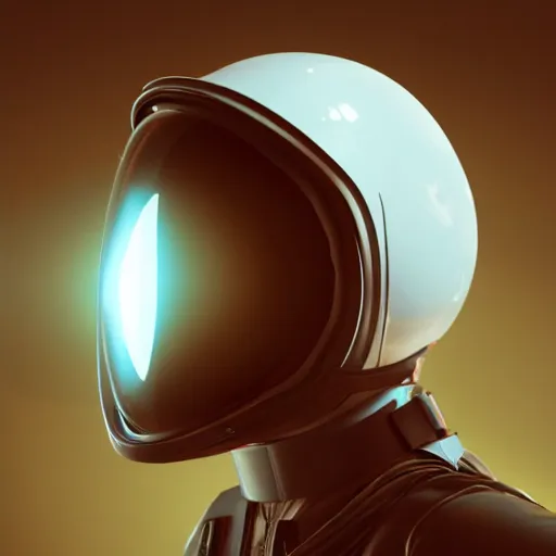 Prompt: photorealistic portrait of an alien wearing an astronaut helmet, ray tracing reflections, dynamic lighting, hyperrealism, weird