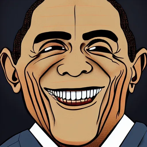 Prompt: Barrack Obama in the style of Junji Ito