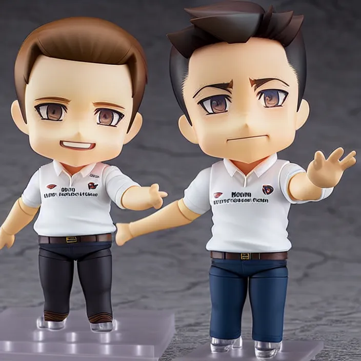 Image similar to a anime nendoroid of elon musk, car tesla 3, figurine, product photo, detailed