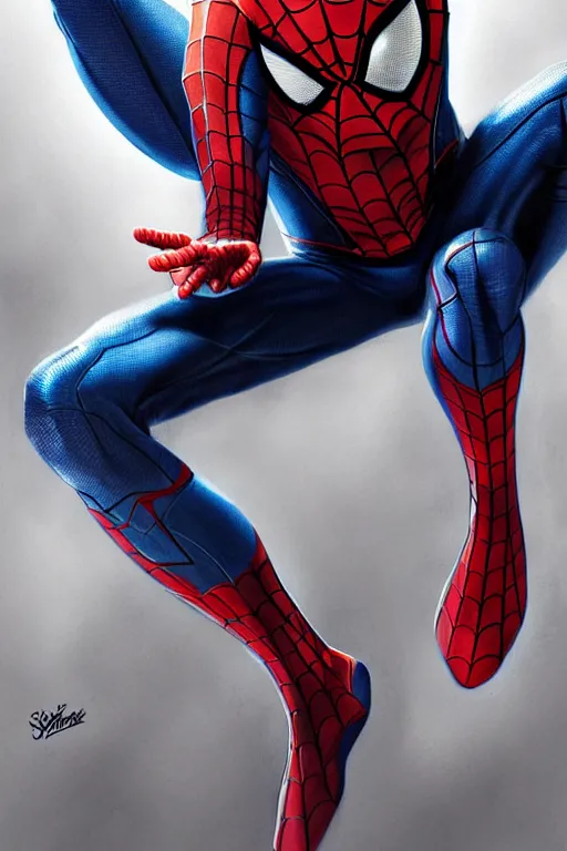 Prompt: photo of spider - man in the style of stefan kostic, realistic, half body shot, sharp focus, 4 k high definition, insanely detailed, intricate, elegant, art by stanley lau and artgerm