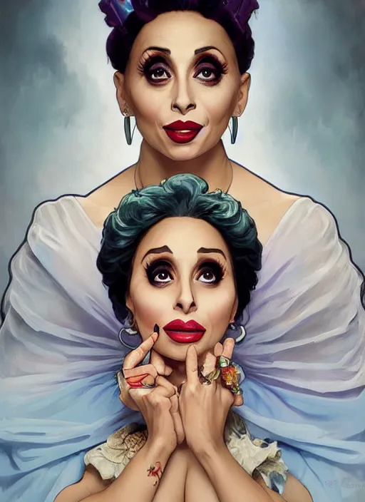 Image similar to bianca del rio, painting by artgerm and greg rutkowski and alphonse mucha