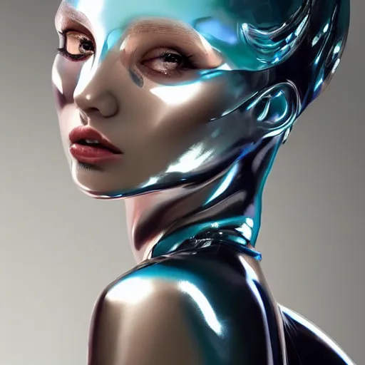 Image similar to A masterpiece portrait of a Incredibly beautiful futuristic latex fashion model girl with mask. With . Vogue. trending on artstation, digital art, by Stanley Artgerm Lau, WLOP, Rossdraws, James Jean, Andrei Riabovitchev, Marc Simonetti, Yoshitaka Amano