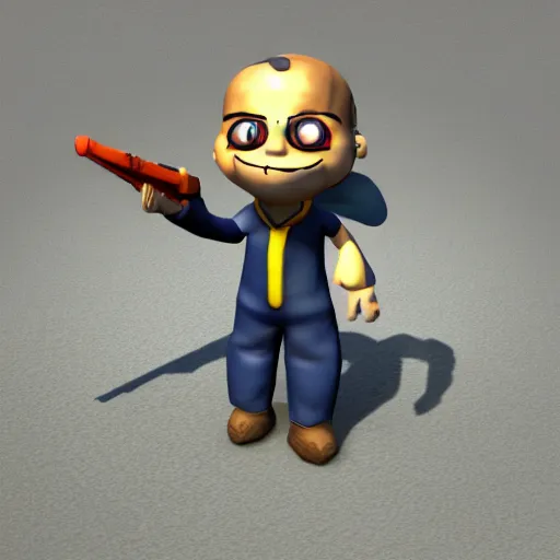 Image similar to 3 d toy of benny from fallout : nw