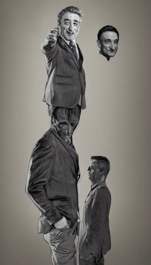 Prompt: portrait of Robert DeNiro, full height, accurate human anatomy
