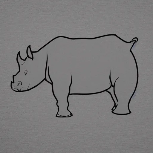 Prompt: rhino outline