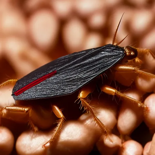 Prompt: a cockroach with the head of donald trump. macro image