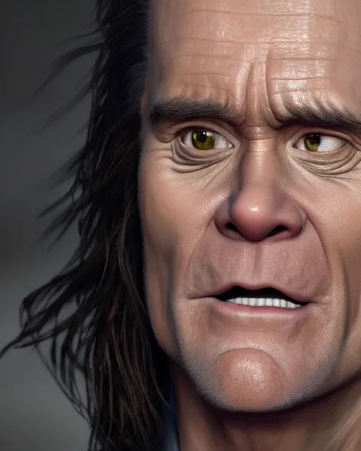 Image similar to jim carrey in kidding, hyper realism, cinematic, volumetric lighting, dramatic ambient lighting, epic composition, high detail, octane render, unreal engine, 8 k, professional photo, photorealistic, intricate complexity, extremely detailed,
