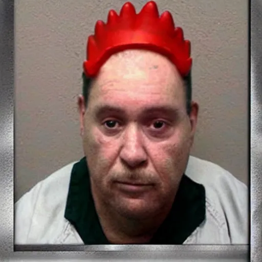 Image similar to inmate that has a chicken head