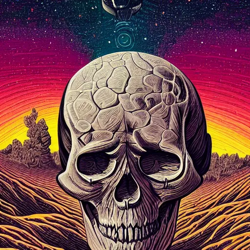 Image similar to ngc 3132 melting mysterious skull landscape by Casey Weldon, dan mumford 8k ultra high definition, upscaled, edge of the world, image credit nasa nat geo