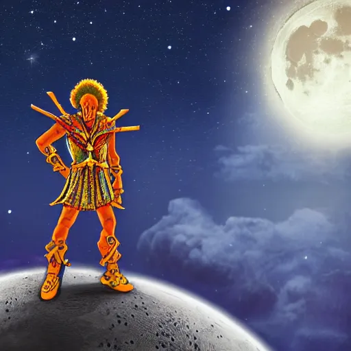 Image similar to concept art of Ankh in front of the moon