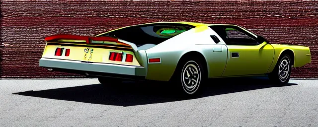 Image similar to a single 1 9 7 6 lotus esprit and 1 9 6 9 dodge charger hybrid with a rocket engine in the trunk, dslr