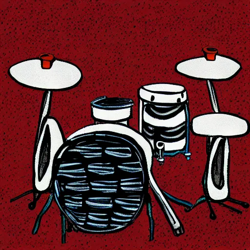 Image similar to snail plays drums, Digital Art