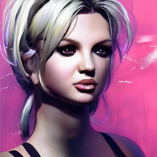 Image similar to ilya kuvshinov and katsuhiro otomo style britney spears, deep focus, fantasy, intricate, elegant, highly detailed, digital painting, artstation, concept art, matte, sharp focus, illustration