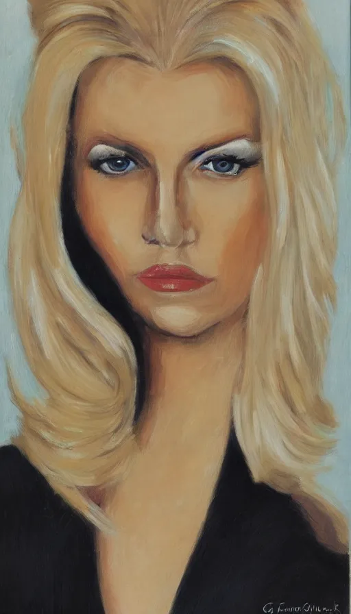 Image similar to portrait of a blonde femme fatale by Glen Orbik, 8K