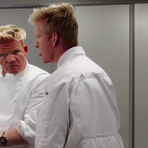 Prompt: Gordon Ramsay shouts at Walter White, 4k image, highly detailed