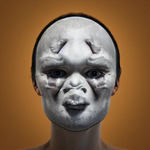 Prompt: deformed face by gregory jacobsen