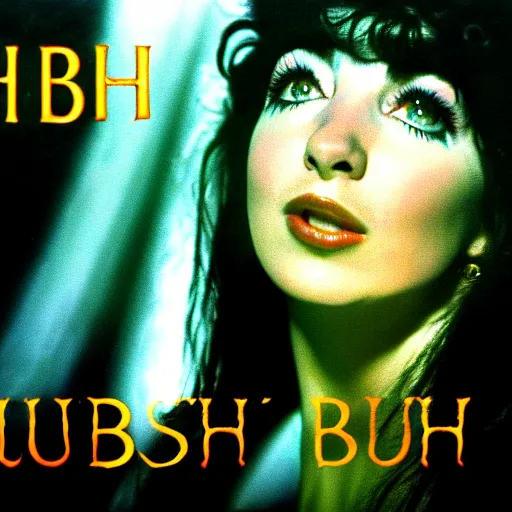 Image similar to Kate Bush 1970s Album Running up that hill, high resolution 4K HD