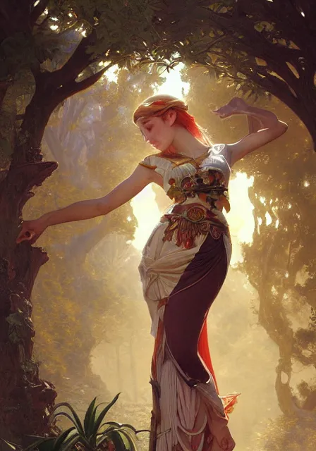 Image similar to zelda dance, intricate, elegant, highly detailed, digital painting, artstation, concept art, smooth, sharp focus, illustration, art by artgerm and greg rutkowski and alphonse mucha and william - adolphe bouguereau