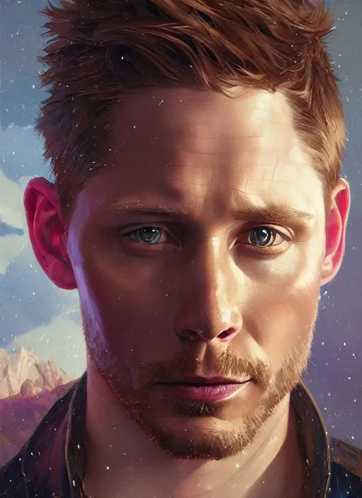 Prompt: Highly detailed portrait of Jensen Ackles mixed with Tom Hiddleston, Stephen Bliss, unreal engine, fantasy art by Greg Rutkowski, Loish, Rhads, ferdinand knab, Makoto Shinkai and Lois van baarle, ilya kuvshinov, rossdraws, Tom Bagshaw, alphonse mucha, global illumination, radiant light, detailed and intricate environment