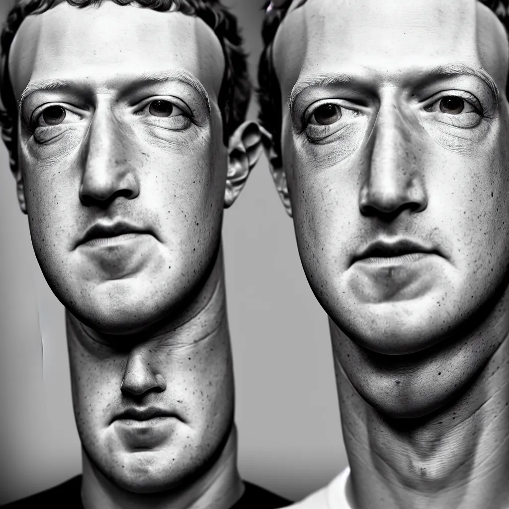 Image similar to one mark zuckerberg staring into your soul, photo, 4 k