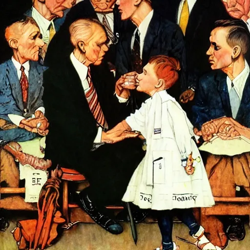 Image similar to the art of the deal by norman rockwell