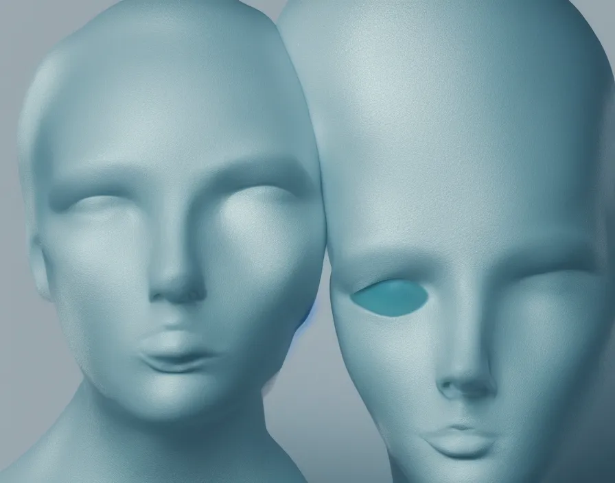 Prompt: cross section of mannequin head, among humanity in the form of a complex structure, white color minimal theatrical decoration. octane rendering, cinematic, octane rendering, 8k, depth of field, bokeh. iridescent accents. vibrant. teal white and blue color scheme