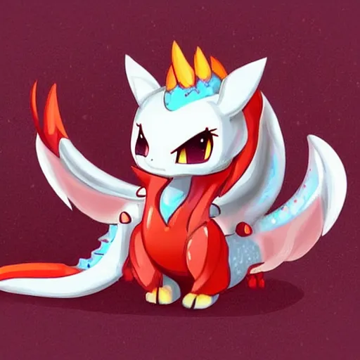 Image similar to the most cutest adorable happy picture of a dragon, tiny firespitter, kawaii, chibi style, Dra the Dragon, tiny red babdy dragon, adorably cute, enhanched, stuffed dragon, deviant adoptable, digital art Emoji collection