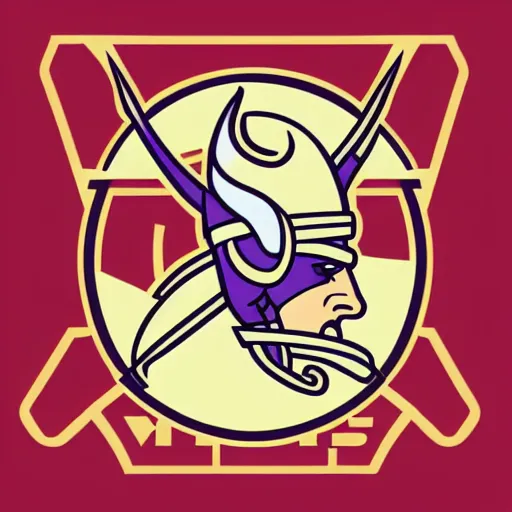 Prompt: sports logo detailed vector vikings