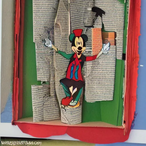 Image similar to recycled book art of disney's alice in wonderland